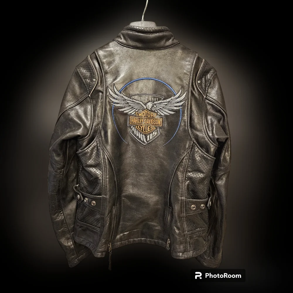 Rare Harley Davidson 115th Anniversary Women's M Leather Jacket - Picture 2 of 7